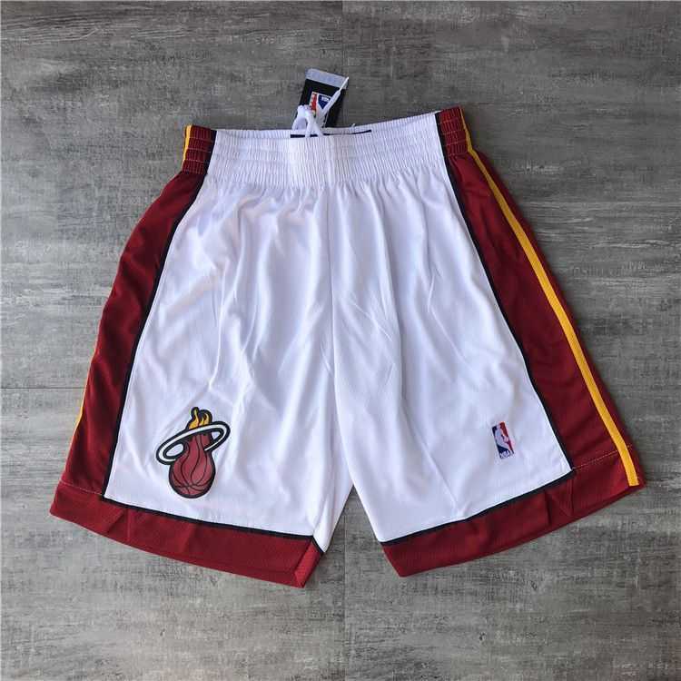 Men NBA Miami Heat White Shorts 0416